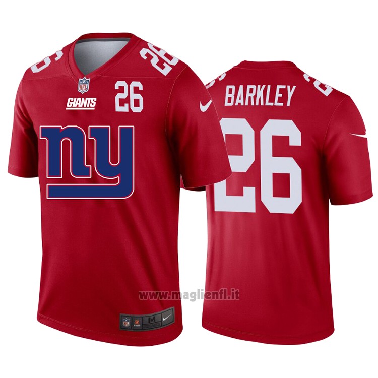Maglia NFL Limited New York Giants Barkley Big Logo Number Rosso